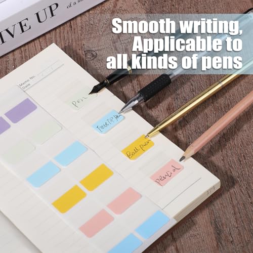 Image of 240 Pcs 1 Inch Sticky Index Tabs Colored Writable Page Markers | Repositionable Page Tabs Book Annotation Tabs for Reading Notebooks File Classification