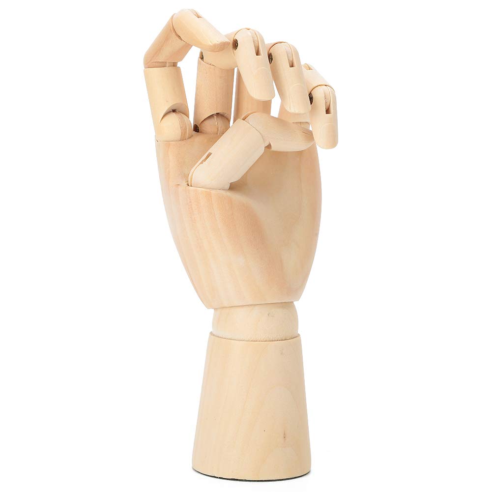 Wooden Hand Model, Flexible Artists Hand Figure Sketching Model Drawing Mannequin Hand Solid Wood Decoration for Home Office Desk