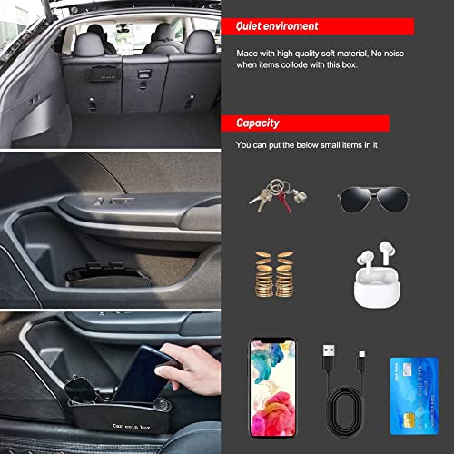 Image of Multifunctional Car Coin Holder Car Door Slot Organizer Storage Box Universal Car Side Pocket Organizer