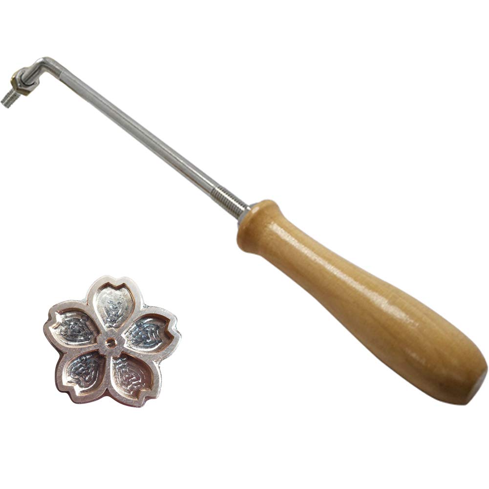 Da Jia Tinton Life Creative Cake/Wood/Leather Branding Stamping Embossing Soldering Iron with Stamp(Flame-Treated Rod,Sakura)