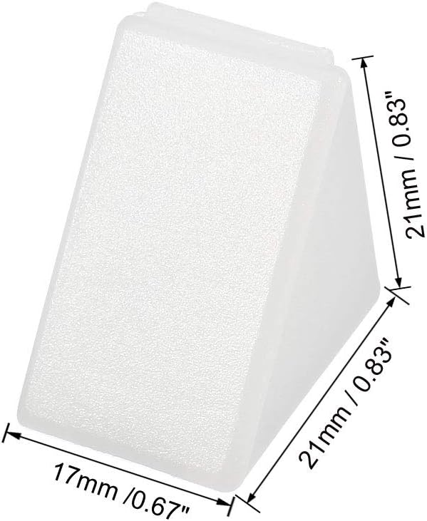 uxcell Shelf Cabinet Door 90 Degree Plastic Corner Braces 2 Holes Angle Brackets with Cover Cap, 10 Pcs