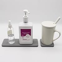 Vista 5 de Juego de 5 posavasos de diatomita absorbentes de agua, soporte para jabón de tierra de diatomeas, bandeja de piedra absorbente de agua para jabones