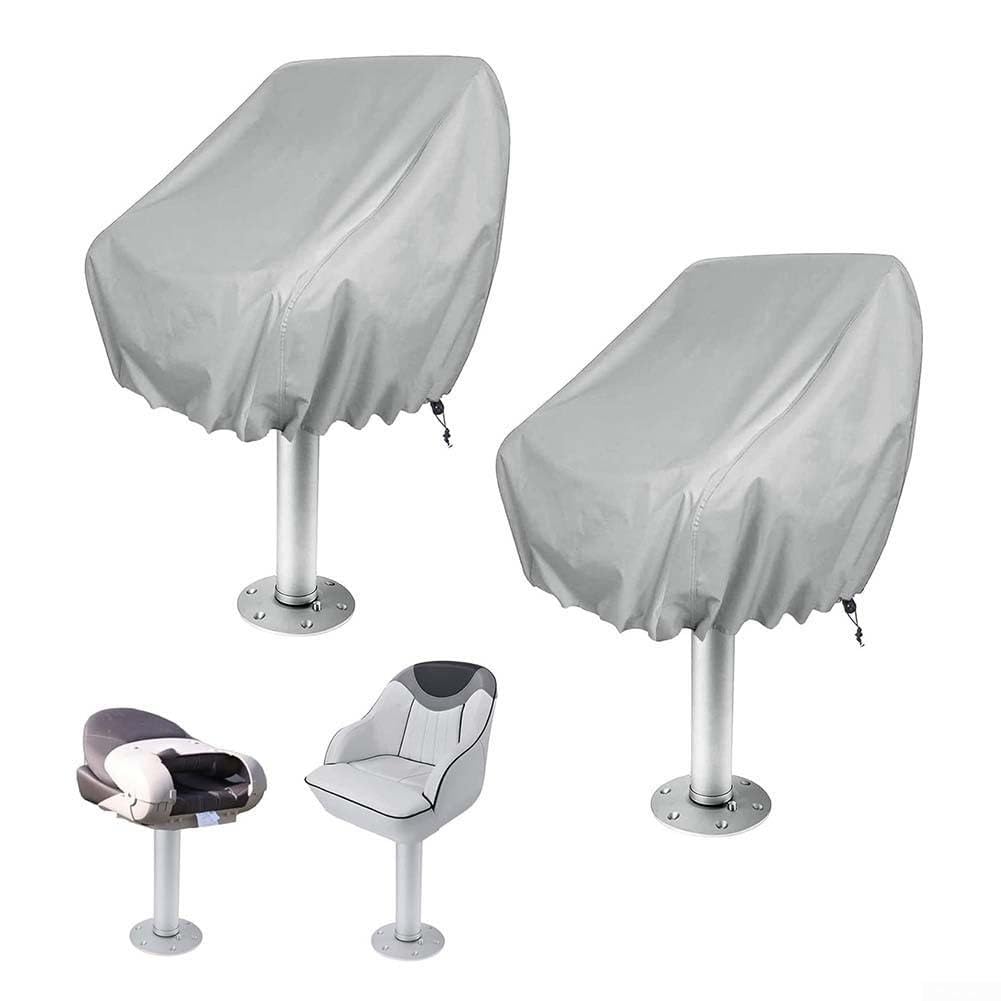 Fundas para asiento de barco, paquete de 2 unidades, tela Oxford 210d/420d, resistente a los rayos UV, cubierta antipolvo para asiento de capitán de yate, protector de asiento de barco impermeable a