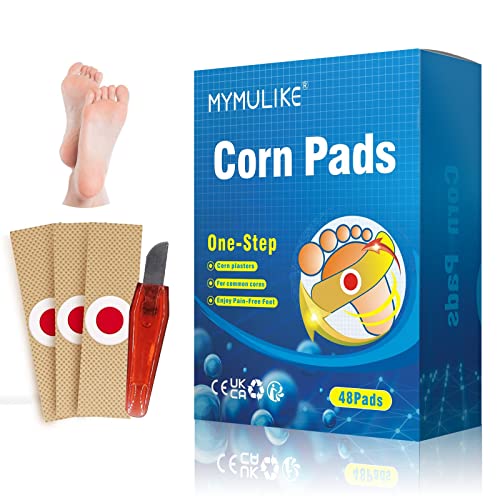 MYMULIKE de yesos de maíz, Corn Remover, Eliminar Verrugas, Removedor de Verrugas, Removedor de Maíz, 48 pcs almohadillas para eliminar verrugas de pies y manos, removedor de callos de verrugas