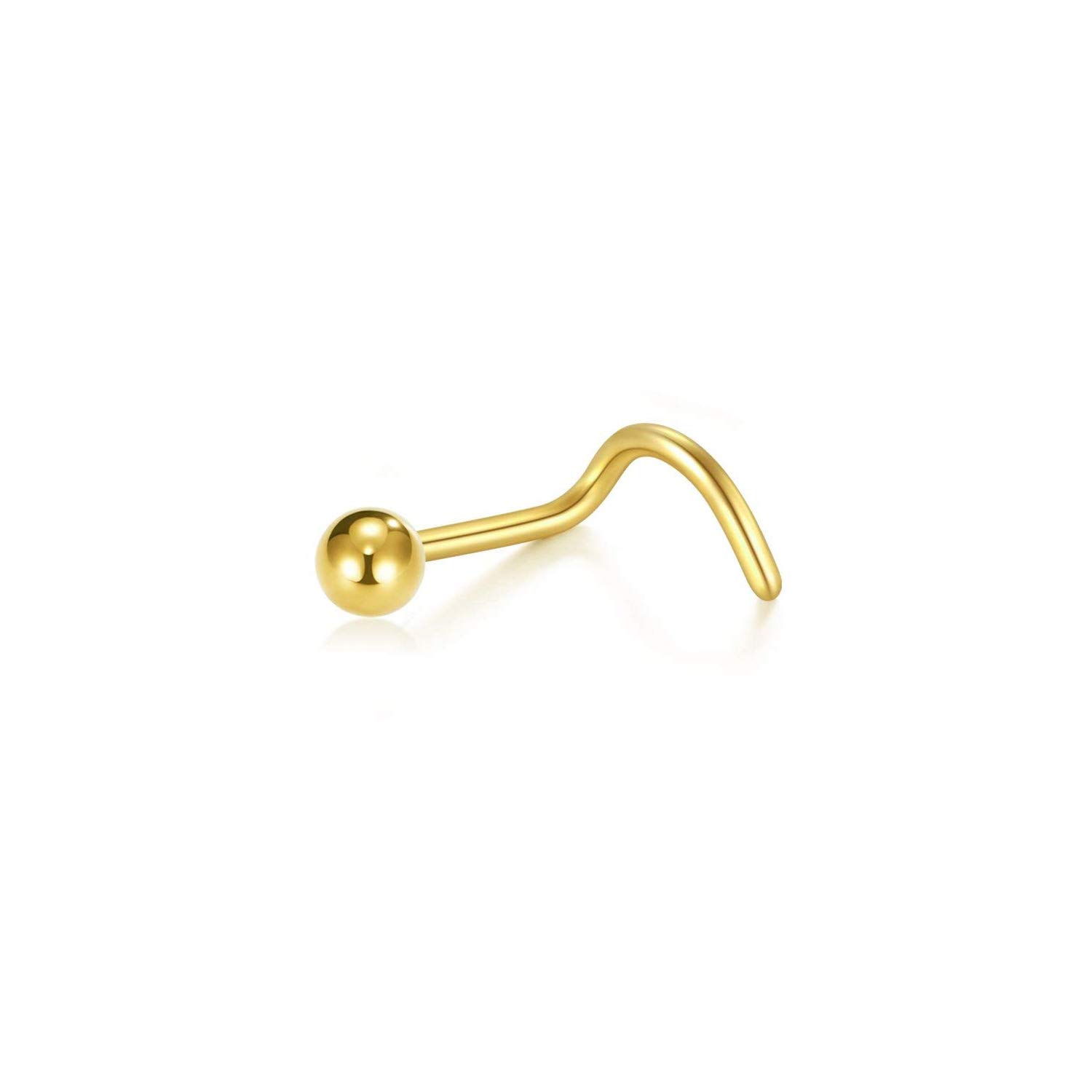 Monde Petit Piercing Oro Nariz bola lisa 2 mm (9kts) - Estuche Regalo - Certificado de Garantía - Mondepetit
