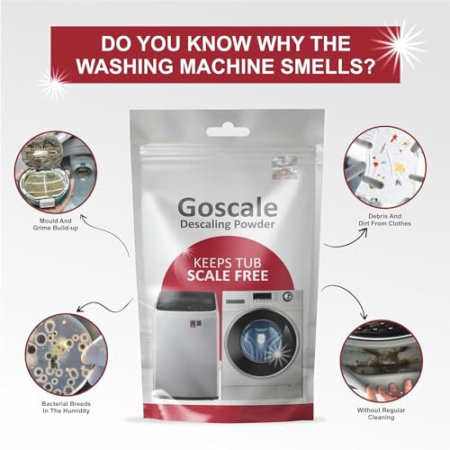 Image of LG Washing Machine Cleaner Descale Powder Descaling Appliance Quick Drum Descale Deep Cleaning for Semi and Fully Automatic Front and Top Load Tub Clean Pouches 100g (Packet Of 4)