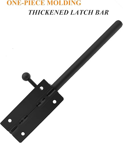 Miniatura 6 de Pestillo de puerta de acero inoxidable 304 engrosado, cerradura de cerrojo de puerta de granero resistente, pestillo de puerta de seguridad negro