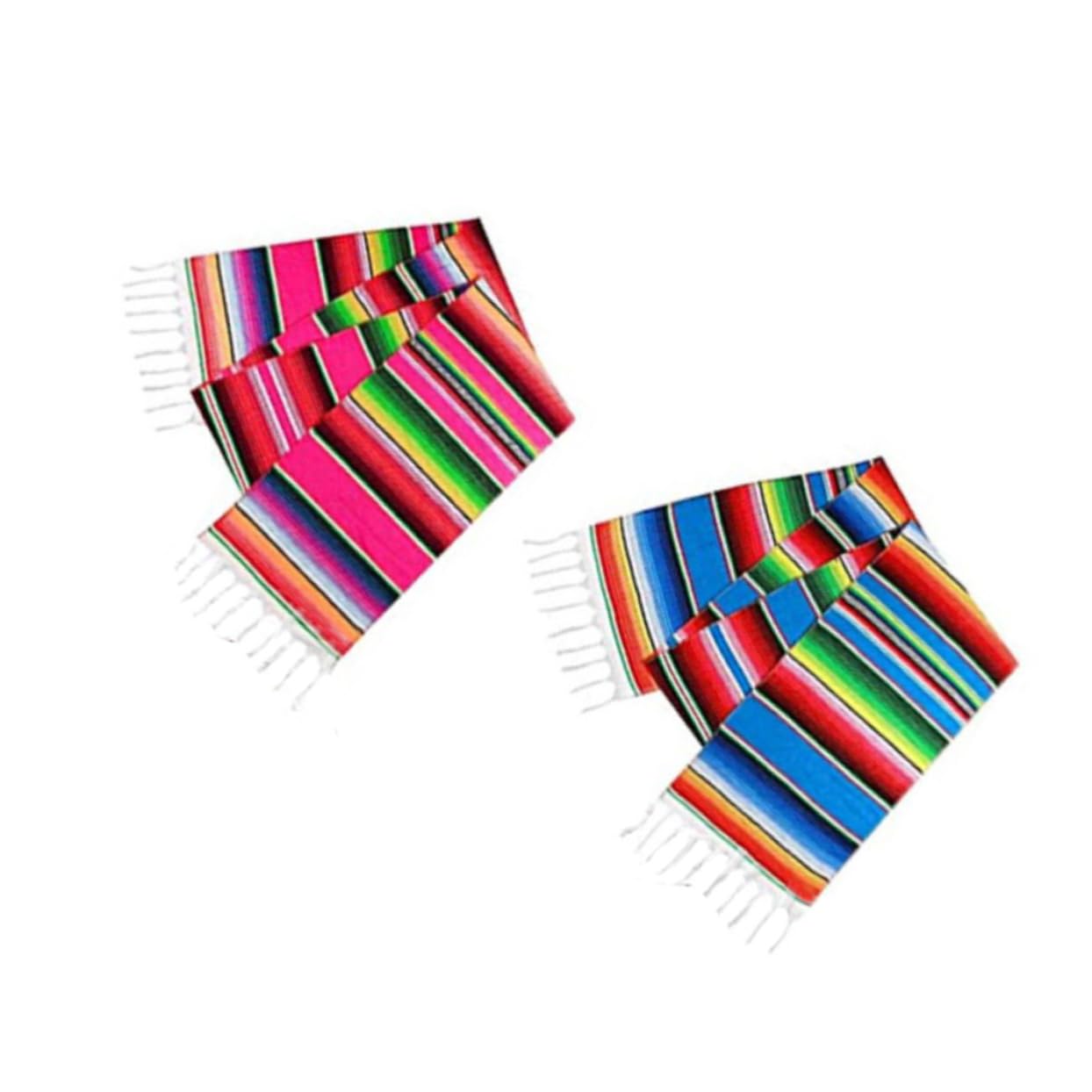 Chemins de table style mexicain nappe en coton pour repas et buffet en extérieur