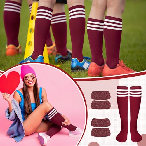 Image of Panitay 2 /12 /16 /24 Pairs Softball Soccer Socks Glitter Eye Black Stickers Team Spirit Accessories for Youth Women Sport Wear