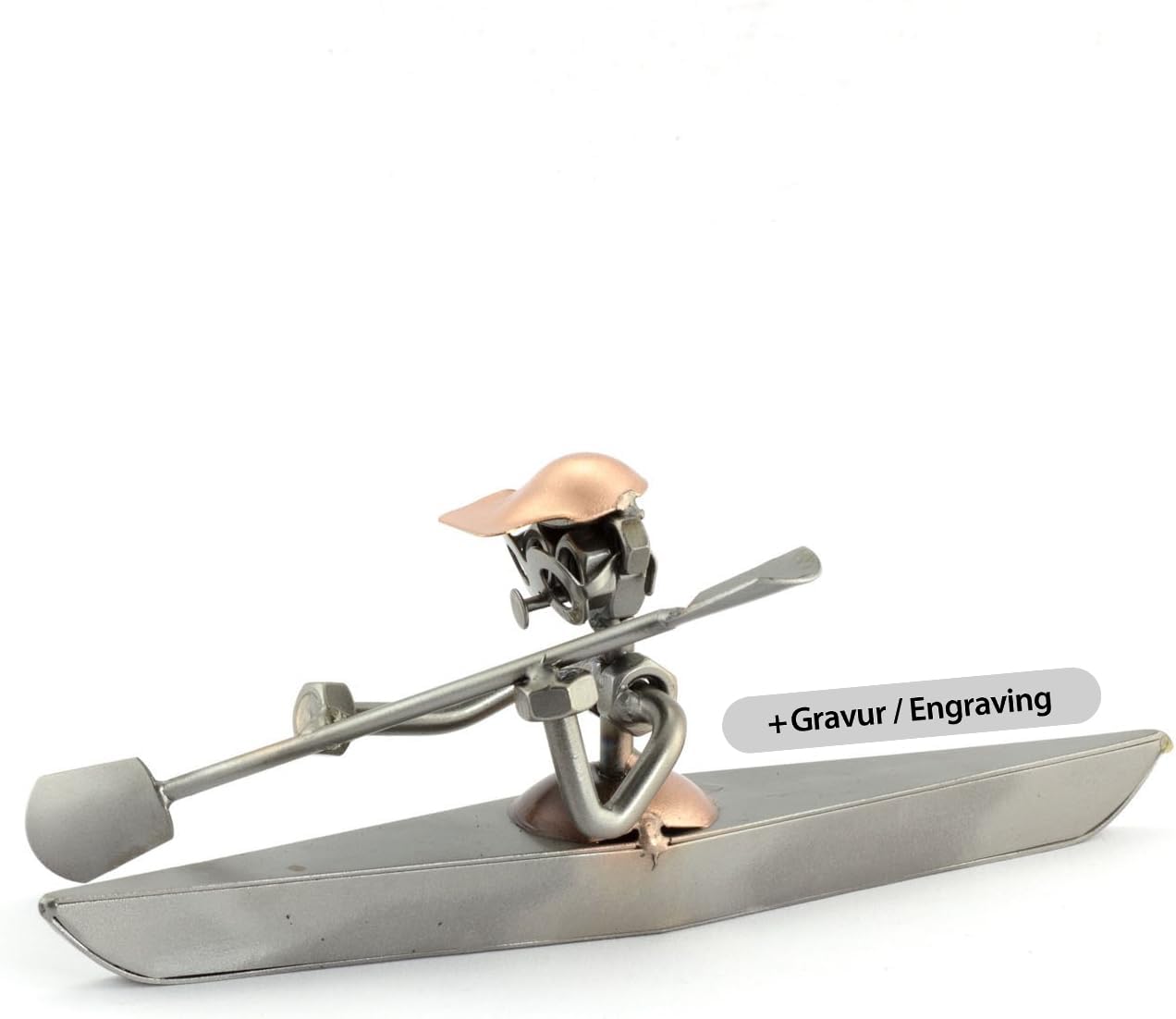 Steelman24 I Nuts and bolts sculpture Canoe With Personal Engraving I Handmade ornaments I I Metal figurine