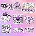 10 Pcs Senior Class of 2027 Graduation Stickers, Blue Graduation Cap, Senior 27 Typography, High School Gift Stickers Die-Cut Waterproof for Laptop, Water Bottle, Phone (Purple, 4 inch)