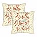 Poszewki na poduszki z cytatem motywacyjnym 'Silly Honest Kind' poszewki na poduszki kwadratowe dla mężczyzn kobiet sofa łóżko 45 x 45 cm kość słoniowa ciemnopomarańczowa taupe