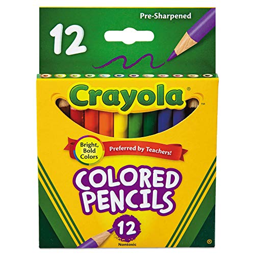 Crayola Presharpened Short Colored Pencils : crayons courts pré-taillés anti-casse pour enfants