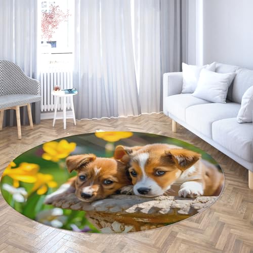 Tapis pour entrée chambre canapé décor avec chien mignon imprimé - 2