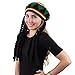 Funny Party Hats Rasta Hat with Dread lock Like Long Black Hair - Rasta Wig With Cap Costume Accessory