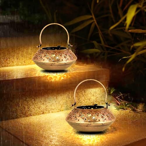 Image of 5 pcs Wall Hanging Brass Metal Small Size 5 inch in Degchi String Light Holder | Tabletop Tea Light Candle Holder | Diwali Decoration String Light Incense Burner | Dhoop Dani Pot Diya Holder