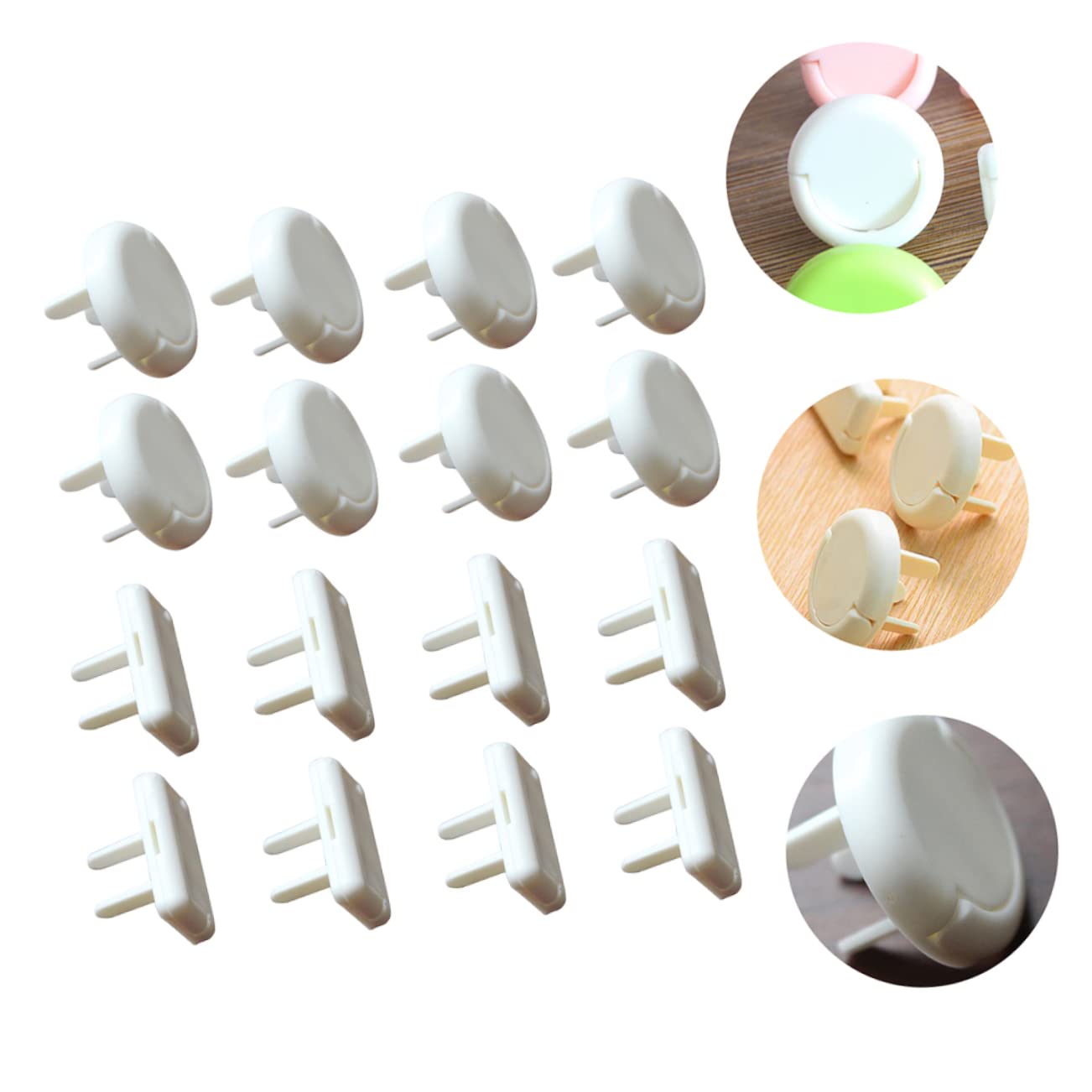 UPKOCH 60 Piezas Protectores De Enchufes Eléctricos Prueba De Bebés Tapa Enchufes De Seguridad Para Uso Casa Color Blanco Estándar Material Seguro