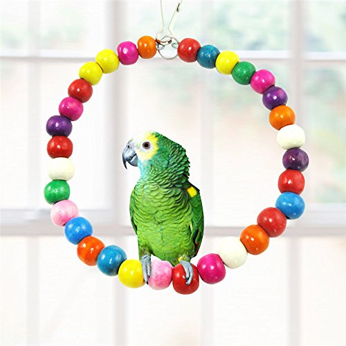 Sage Square Jumbo Playful Natural Wood Bead Swing Flexible Ladder Toy for Birds - 100 cm 1