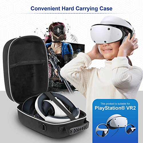 Qychhj Hard Carrying Case For Playstation Vr2 All-In-One Vr Gaming Headset And Touch Controllers, Portable Travel Cover Storage Bag With Shoulder Strap & Lens Cloth For Ps Vr2 Accessories, Black #TOP6