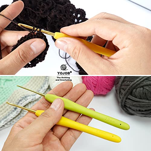 Image of YOJOB 2Pack Size B / 2mm, C / 2.5mm Crochet Hooks, Super Smooth & Ergonomic for Beginner and Advanced (2.0mm, 2.5mm)