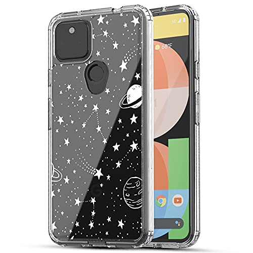Pixel 5A 5G Case, RANZ Anti-Scratch Shockproof Series Clear Hard PC+ TPU Bumper Protective Cover Case for Google Pixel 5A (5G) - Universe