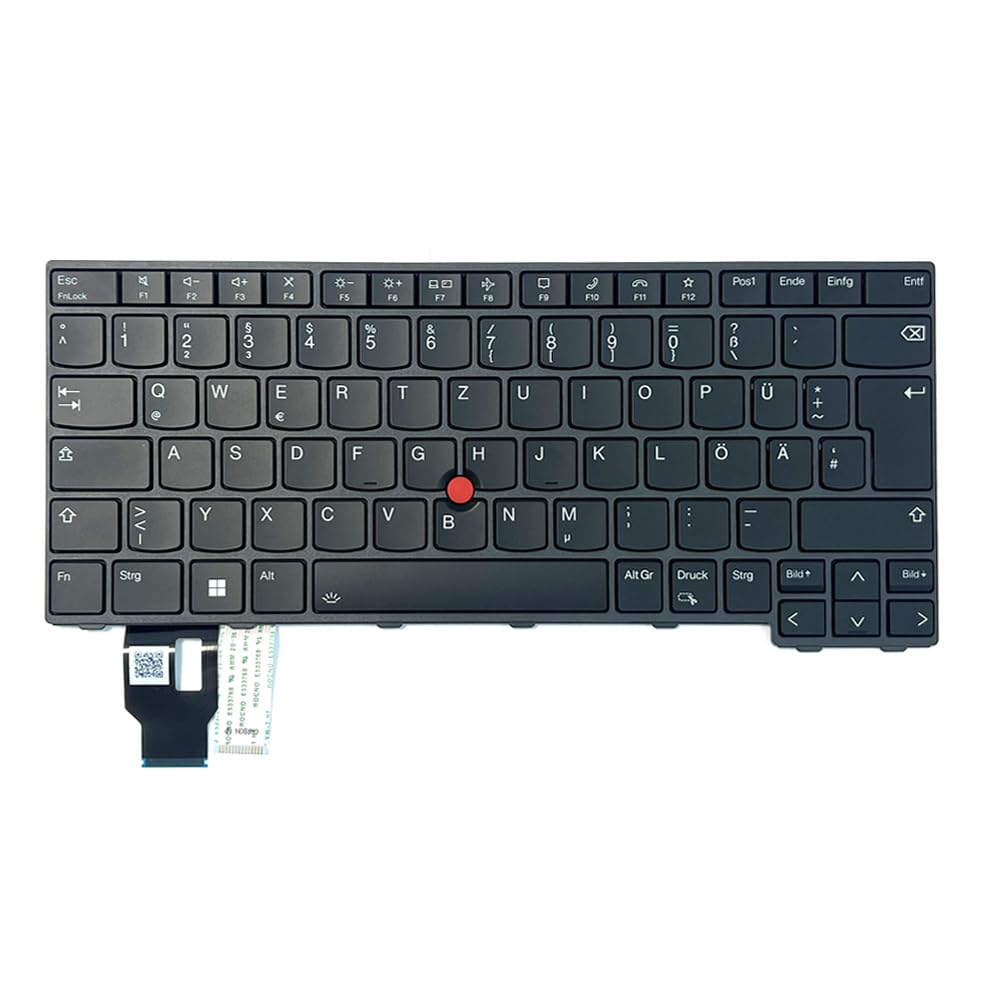 DE Backlit Tastatur Ersatzteil für Lenovo ThinkPad T14 Gen 3, P14s Gen 3, L14 Gen 3, L14 Gen 4, T14 Gen 4, P14s Gen 4, 5N21D68171 Black Backlit Keyboard (German QWERTZ Layout - ISO)