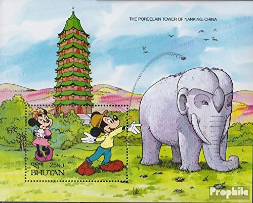 Prophila Collection Bhutan Michel.-No..: Block298 1991 Walt-Disn.-Cifre (Francobolli per i Collezionisti) Fumetto