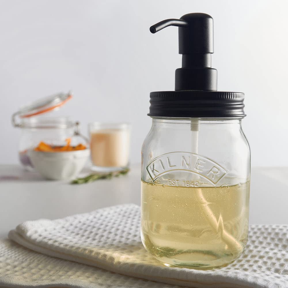 Kilner Premium 500ml Glass Liquid Soap & Lotion Dispenser | Refillable Bathroom/Kitchen Bottle with Stainless Steel Pump | BPA-Free, Rust-Resistant, Eco-Friendly 4