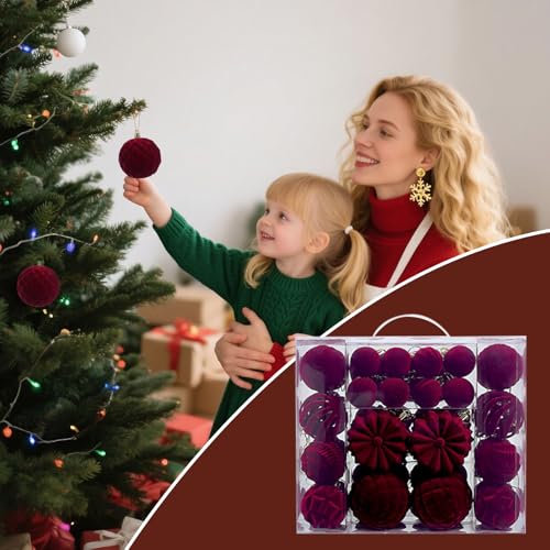 Boules de Noël incassables Lot de 48 décorations pour sapin et maison - 4