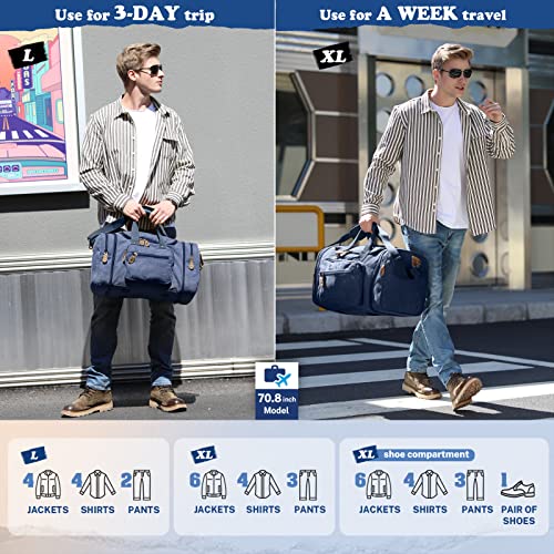 Gonex-Canvas-Duffle-Bag-for-Travel-50L-Expandable-Duffel-Weekend-Overnight-Bag-men-Blue