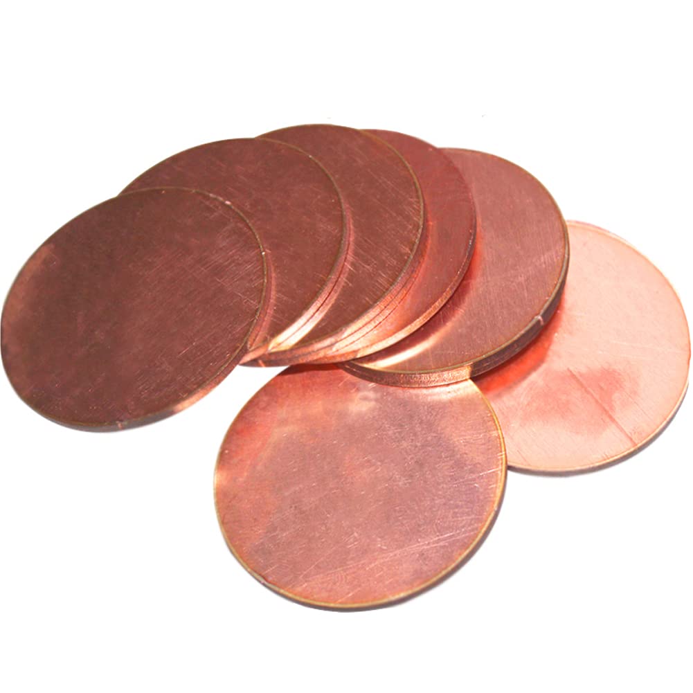Amazon.co.jp: 2ピース T2導電性赤銅ラウンドプレート DIY 銅プレート