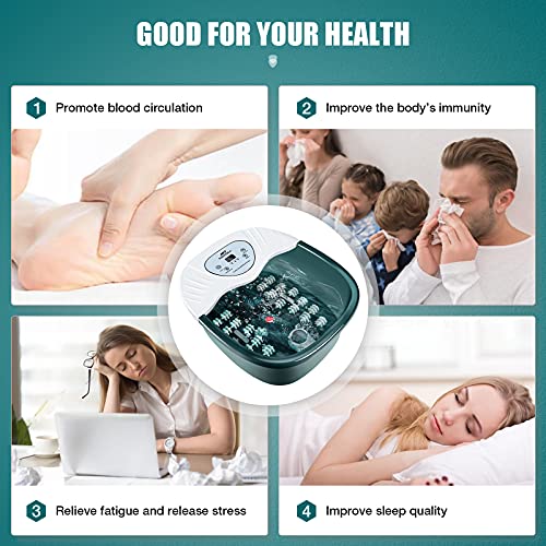 Neprock Foot Spa Bath Massager With Heat, Pedicure Foot Soak Tub With 22 Massaging Rollers For Foot Pain Relief，Foot Bath Spa With Bubbles And Vibration Massage And Jests, Pumice Stone Medicine Box #TOP5