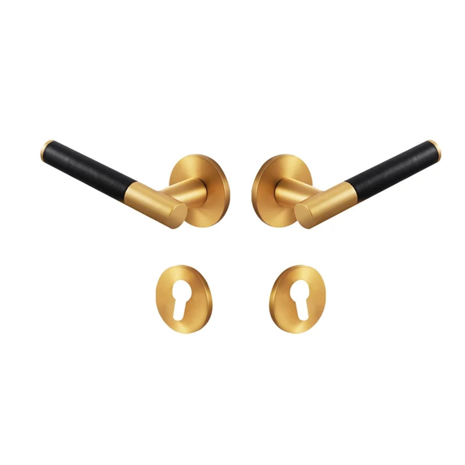 BSAXITHZB Brass Leather Door Lock Indoor Handle Double Open Female Copper(Dummy-Black)
