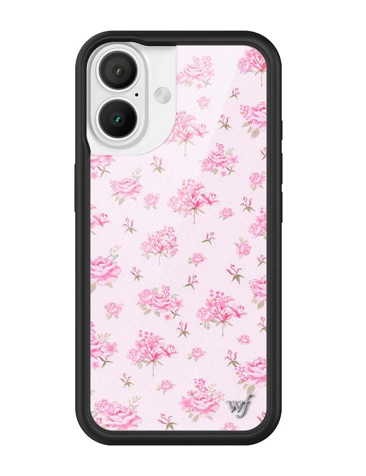 Image of Wildflower Cases - Compatible with iPhone 16 | Protective Black Bumper, 6.5ft Drop Test Certified, Women Owned Small Business | Forget Me Not Floral Pink