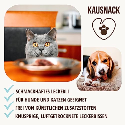 PetLove Hähnchenhälse für Hunde & Katzen (300g) · 100% Fleisch · Hähnchenhälse Hund · Getrocknete Kausnacks vom Geflügel für Hunde · Barf-Snack Hund