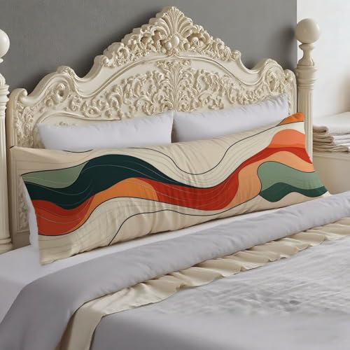 Taie oreiller abstrait 40x140 cm zippée et double face pour lit - 2