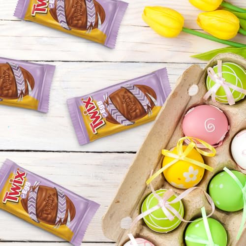 Image of TWIX Eggs Milk Chocolate Caramel Candy Bars Easter Basket Stuffers, 6 Ct Pack
