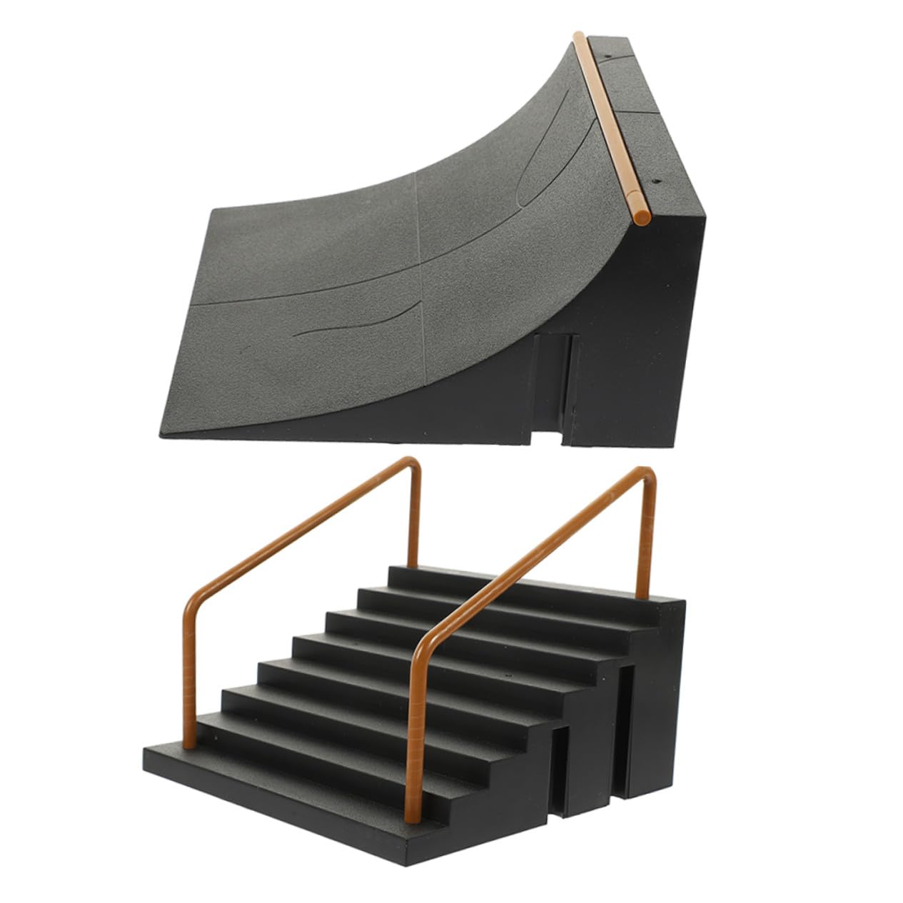 MOLUCKFU 2Pcs Finger Skateboard Ramp Plastic Skate Park Kit Fingerboard Obstacle for Skill Training and Coordination Improvement