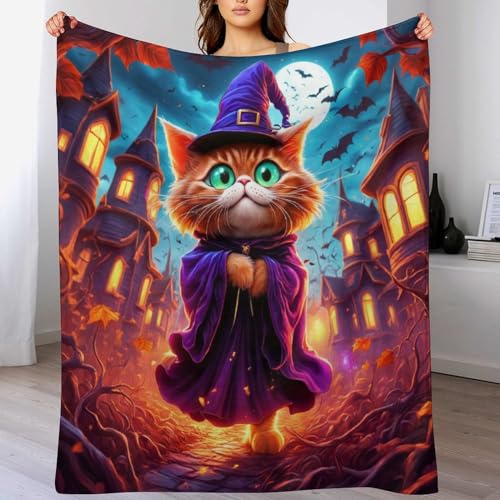 Couverture lit chat d'halloween pour frissonner sur le canapé - 2