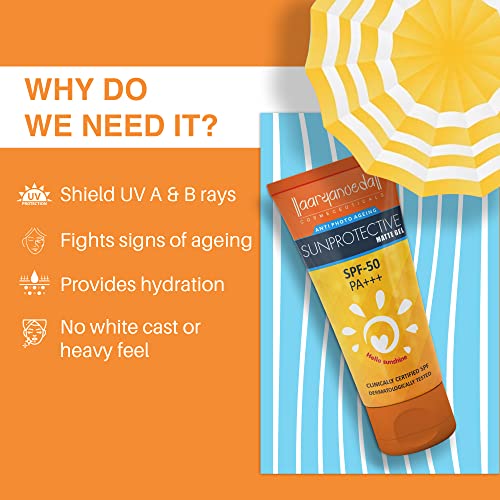 Image of Aryanveda Unisex Sunscreen SPF 50 for Women & Men With PA+++ | Dry Skin, Normal Skin 60 ml Liquid