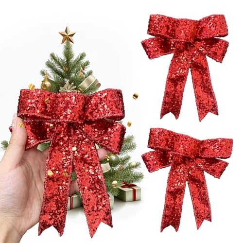 3 Stücke Weihnachtsschleifen Ornamente,Weihnachtsschleifen für...
