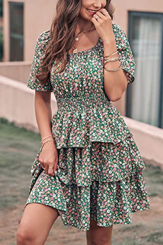 Image of PRETTYGARDEN Women's Summer Floral Ruffle Short Dress