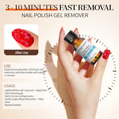 Image of Gel Nail Polish Remover Set, Multi-Use Nail Polish Remover, Professional Liquid Formula for Natural & Long-Lasting Gel Nails(Gel Nail Polish Remover Set)