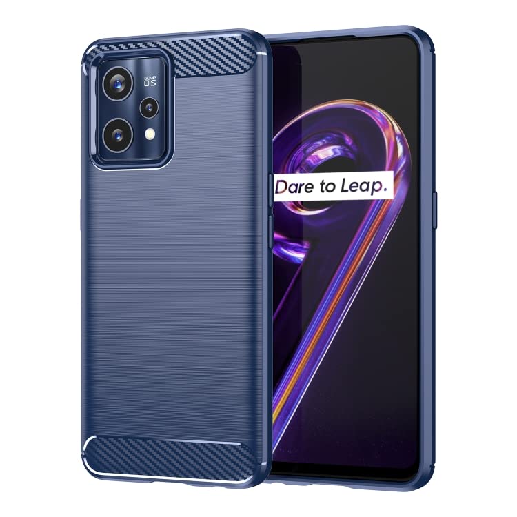 Image of NPRC Hybrid Ultra Slim Protective Case TPU Non-Slip Carbon Fiber Texture Shockproof Case Cover for realme 9i - Blue