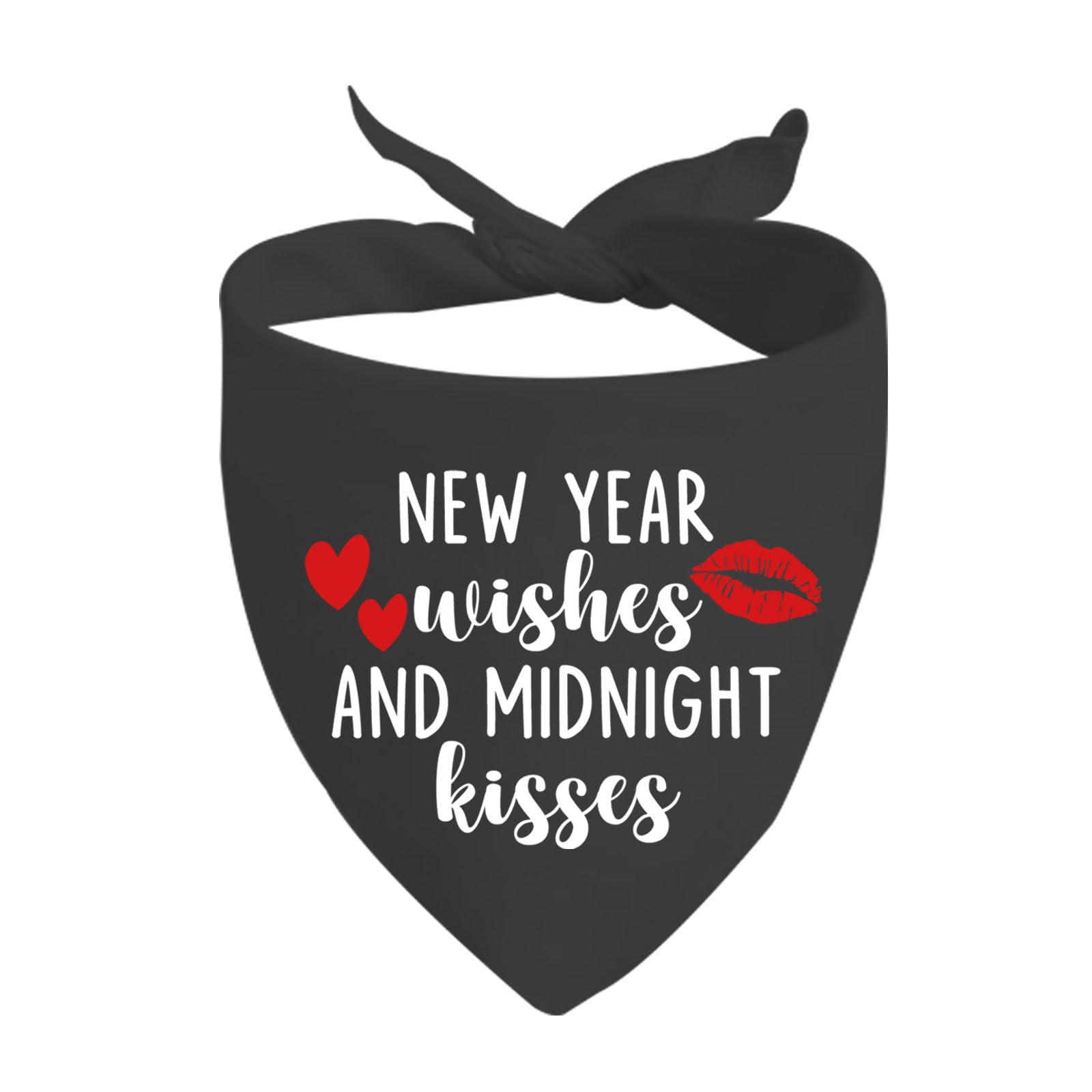 1 Piece New Year Wishes and Midnight Kisses Dog Bandana New Years Celebration Tie on Scarf New Years Eve Gift (Midnight Kisses D)