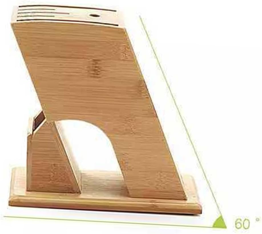 Bamboo Knife Holder Rack Multi-Functional Kitchen Storage Organizer Adjustable Design for Utensils Natural Bamboo Slope Structure for Home and Professional Chefs