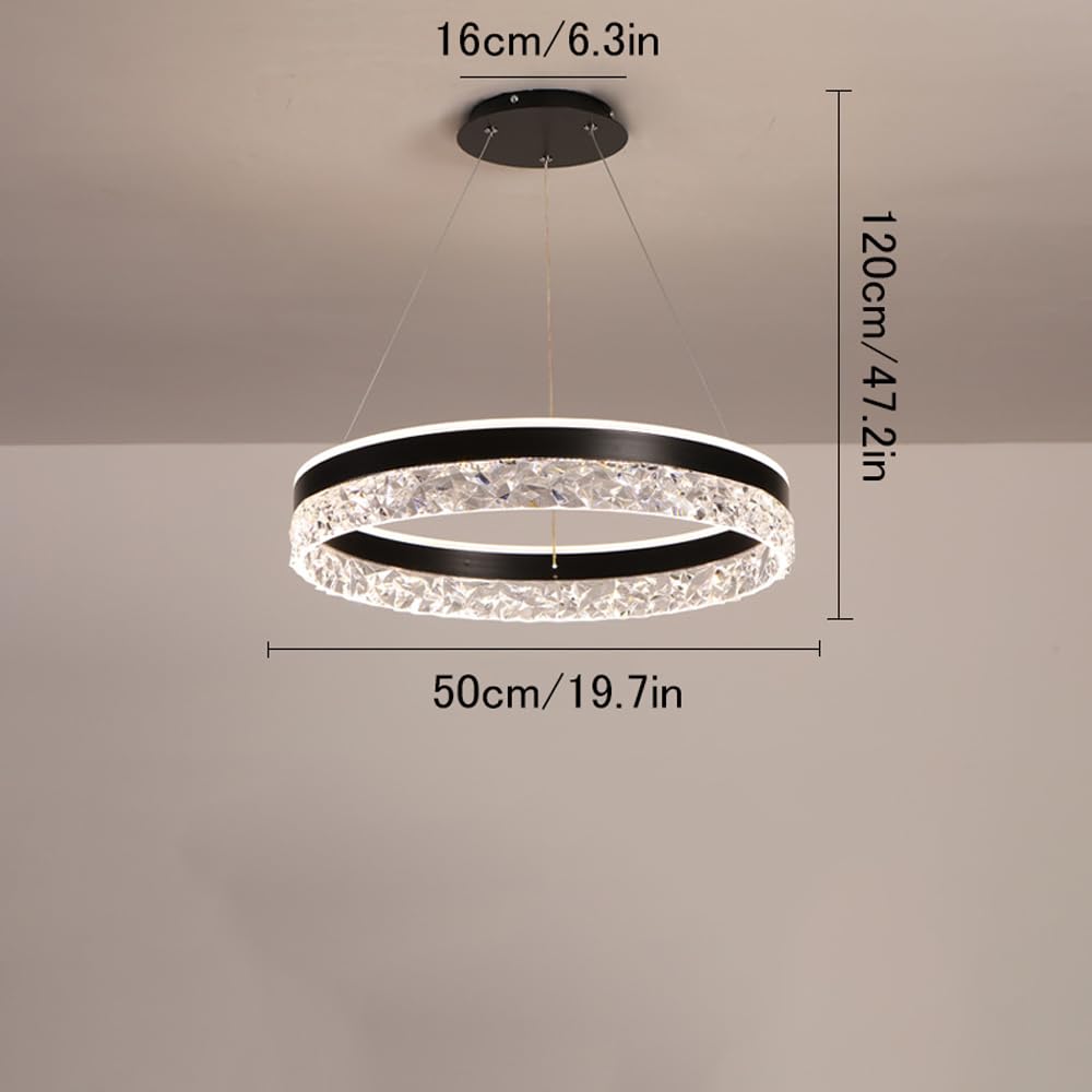 Lampa wisząca LED 50W Skandynawska nowoczesna prosta żelazna lampa wisząca Okrągła lampa wisząca z regulacją wysokości do jadalni Kuchnia Wyspa Bar Stół do jadalni Oprawy sufitowe Oprawy oświetleniowe