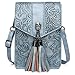 Produktbild MEITRUE Damen Handy Umhängetasche PU Leder Klein Tasche Frau Retro Geldbörse reisepass Crossbody Handytasche mit Kartenfächer Schultergurt Quasten für Handy unter 6.5Zoll 9585BLUE