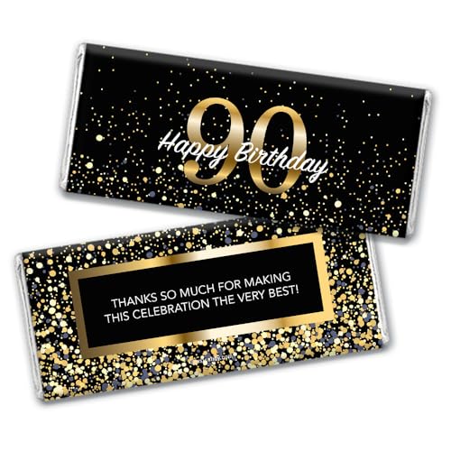 24 Count Milestone 90th Birthday Favors Hershey's Chocolate Bar Wrappers
