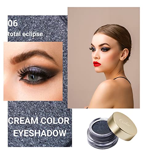 Oulac Shimmer Grey Cream Eyeshadow, Waterproof Highly Pigmented Glitter Eye Shadow With Moisturizing Formula, Extremely Soft Creamy Texture, Easy To Blend, Large Capacity,0.42 Oz.(06) #TOP1